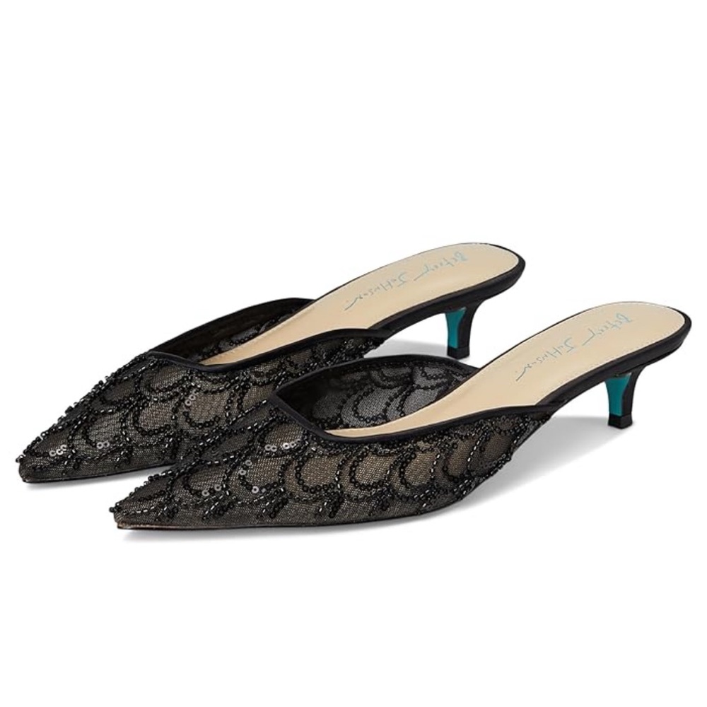 Betsey Johnson Black Sequin Heels